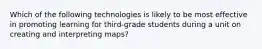 Which of the following technologies is likely to be most effective in promoting learning for third-grade students during a unit on creating and interpreting maps?