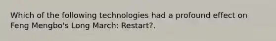 Which of the following technologies had a profound effect on Feng Mengbo's Long March: Restart?.