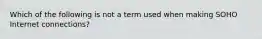 Which of the following is not a term used when making SOHO Internet connections?