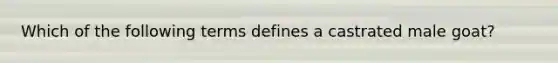 Which of the following terms defines a castrated male goat?