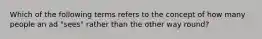 Which of the following terms refers to the concept of how many people an ad "sees" rather than the other way round?