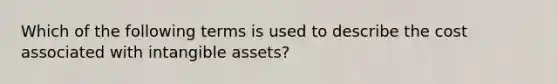 Which of the following terms is used to describe the cost associated with intangible assets?