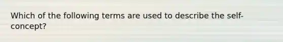 Which of the following terms are used to describe the self-concept?