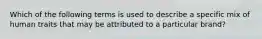 Which of the following terms is used to describe a specific mix of human traits that may be attributed to a particular brand?
