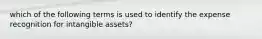 which of the following terms is used to identify the expense recognition for intangible assets?