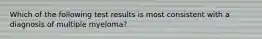 Which of the following test results is most consistent with a diagnosis of multiple myeloma?