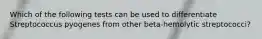 Which of the following tests can be used to differentiate Streptococcus pyogenes from other beta-hemolytic streptococci?