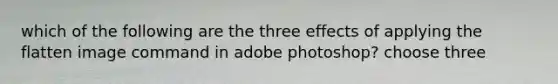 which of the following are the three effects of applying the flatten image command in adobe photoshop? choose three