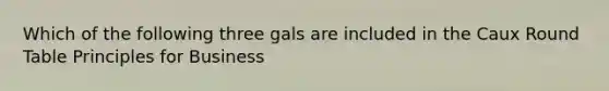 Which of the following three gals are included in the Caux Round Table Principles for Business