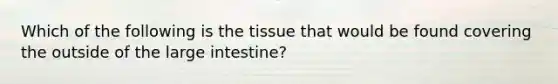 Which of the following is the tissue that would be found covering the outside of the large intestine?