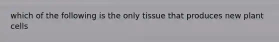 which of the following is the only tissue that produces new plant cells