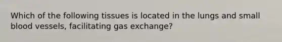 Which of the following tissues is located in the lungs and small blood vessels, facilitating gas exchange?