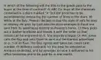 In which of the following will the title to the goods pass to the buyer at the time of contract? A) ABC Co. buys all the chemicals contained in a drum marked "A" but the price has to be ascertained by measuring the number of litres in the drum. B) While at the Bay, Preston decides to buy the style of sofa he sees on display. He pays by cash and the store arranges to have one sent from its warehouse directly to Preston's home. C) Mary picks out a leather briefcase and leaves it with the seller so that initials can be engraved on it. She pays by cheque. D) Mrs. Jones calls the Bay and asks them to send out the blanket advertised on p. 3 of its flyer. The Bay agrees and takes her credit card number. E) Williams contracts for the desk he selected at Antiques Unlimited, and he arranges to have it delivered to his office tomorrow and to be paid for in one month.