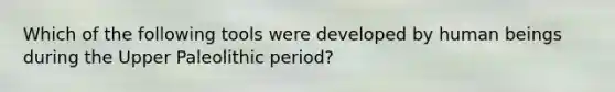 Which of the following tools were developed by human beings during the Upper Paleolithic period?