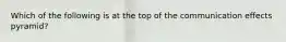 Which of the following is at the top of the communication effects pyramid?