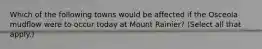 Which of the following towns would be affected if the Osceola mudflow were to occur today at Mount Rainier? (Select all that apply.)