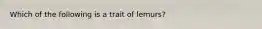 Which of the following is a trait of lemurs?