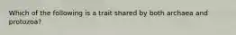 Which of the following is a trait shared by both archaea and protozoa?