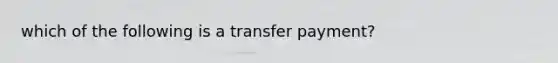 which of the following is a transfer payment?