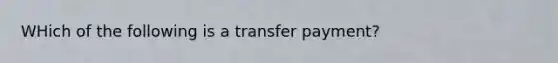 WHich of the following is a transfer payment?