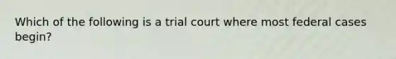 Which of the following is a trial court where most federal cases begin?