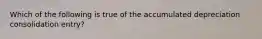 Which of the following is true of the accumulated depreciation consolidation entry?