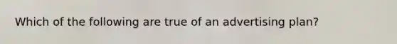 Which of the following are true of an advertising plan?