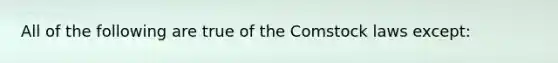 All of the following are true of the Comstock laws except: