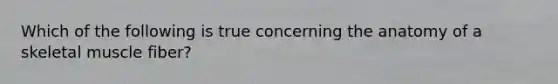 Which of the following is true concerning the anatomy of a skeletal muscle fiber?
