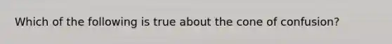 Which of the following is true about the cone of confusion?