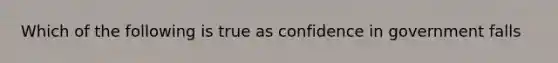 Which of the following is true as confidence in government falls