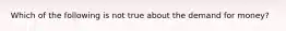 Which of the following is not true about the demand for money?