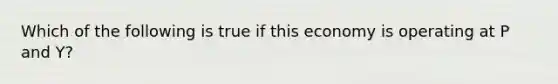 Which of the following is true if this economy is operating at P and Y?