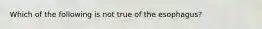 Which of the following is not true of the esophagus?