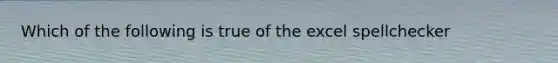 Which of the following is true of the excel spellchecker