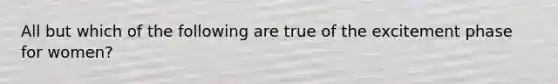 All but which of the following are true of the excitement phase for women?