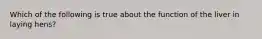 Which of the following is true about the function of the liver in laying hens?