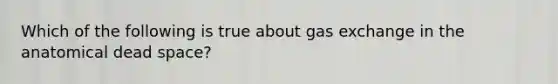 Which of the following is true about gas exchange in the anatomical dead space?