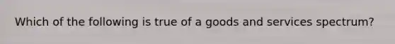 ​Which of the following is true of a goods and services spectrum?