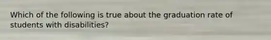Which of the following is true about the graduation rate of students with disabilities?