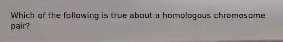 Which of the following is true about a homologous chromosome pair?
