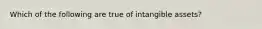 Which of the following are true of intangible assets?