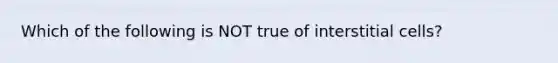 Which of the following is NOT true of interstitial cells?