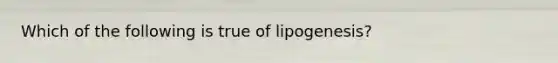 Which of the following is true of lipogenesis?