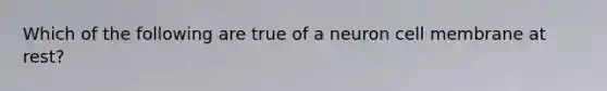 Which of the following are true of a neuron cell membrane at rest?