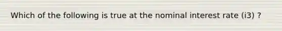 Which of the following is true at the nominal interest rate (i3) ?