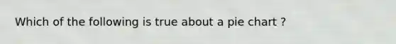 Which of the following is true about a pie chart ?