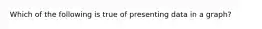 Which of the following is true of presenting data in a graph?