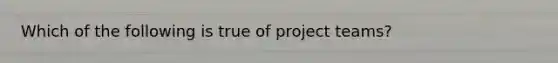 Which of the following is true of project teams?