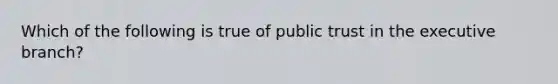 Which of the following is true of public trust in the executive branch?